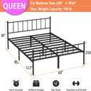 DIIYIV Queen Bed Frame-Classic Metal Platform Bed Frame,Mattress Foundation with Steel Slat Support,Under Foundation Storage,No Box Spring Needed, Easy Assembly, Queen Size