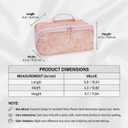 2026 New Makeup Bag for Women Girls,Lace Large Capacity Cosmetic Bag,Open Flat Travel Toiletry Bag,Hollow Out Makeup Organizer Bag With Divider and Handle(Pink)