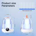 Humidifiers for Bedroom, 3L Tank for 30H 20dB Quiet Mist Time, Dual Nozzles, LED Lights, Smart Timer (2/4/8 Hours), Auto Shut-Off, Perfect for Baby and Large Rooms, (White)