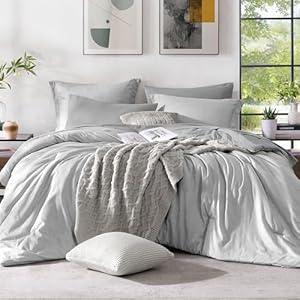 Monbix Full Size Comforter Set, Grey Bedding Comforter for Full Size Bed Set Reversible, Bedding Sets Full 7 Pieces, Cationic Dyeing Bed in a Bag with Comforter, Sheets, Pillowcases & Shams