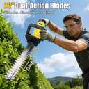 22'' Cordless Hedge Trimmer - 2x4.0AH Batteries & Charger, SK5 Dual-Action Blade Hedge Clippers Handheld, 180 Rotating Handle, 4.1Lbs Electric Hedge Trimmer for Yard/Garden