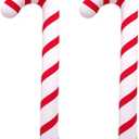 Soochat 2 Pcs Inflatable Candy Canes Balloons Inflatable Christmas Candy Cane for for Christmas Indoor and Outdoor Party Decorations Winter Holiday Supplies (Red)