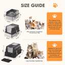 Stainless Steel Litter Box with Lid: Enclosed Cat Litter Box for Small Cats & Kitten, Metal Kitty Litter Pan with High Sided Enclosure, Include Scoop & Mat, Odor Control, Anti-Leakage
