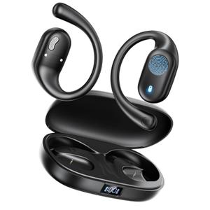 Open Ear Headphones Wireless Bluetooth - 5.3 Bluetooth Earbuds with LED Digital Display, IP54 Waterproof, 36H Playtime, Lightweight Comfort Wireless Earbuds Fit Sports, Running, Cycling