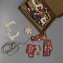 Vercraft Christmas Tiered Tray Decor Winter Tiered Tray Decorations Set Snowman Snowflake Gnome Truck Wooden Signs Farmhouse Christmas Table Decorations for Home Table Shelf (Hot Cocoa)