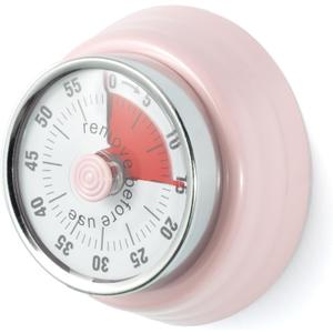 60-Minute Magnetic Visual Timer, Silent Operation and No Battery Needed, Time Management Tools for Kitchen, Homeschool Desk, Office Meetings & Home Learning Timer (Pink)