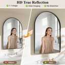 Arched Bathroom Mirror, 26"x38" Black Mirror for Wall Mounted Vanity Mirror for Over Sink with Tempered Glass, Aluminum Alloy Deep Frame, Farmhouse for Bedroom, Entryway, Living Room