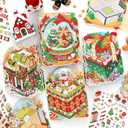 2 x 3D Sticker Scene 4 Sets Christmas Scene Stickers for Adults and Kids Sticker Therapy Featuring Christmas Themes (No Tweezers)