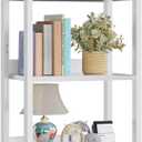 Furologee 5 Tier Bookshelf with Drawer, Tall Narrow Bookcase with Shelves, Wood and Metal Book Shelf Storage Organizer, Modern Display Standing Shelf Unit for Bedroom, Living Room, Office, White