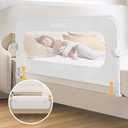 Bed Rail for Toddlers,Swing Down Kids Bed Rails Guard for Twin,Full,Queen,Bunk Size Bed,Extra Tall Child Bed Rail Guard with Reinforced Anchor Safety System,59" L x 31" H,White