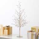 Meanplan 20 in Crystal Christmas Trees Decoration Xmas Crystal Artificial Christmas Tree Ornaments for Tabletop Centerpieces Bottle Brush Trees with Iron Base for Xmas Decor Gifts Home Fireplace Decor