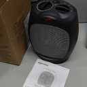 Amazon Basics Oscillating Ceramic Space Heater, Portable Fast Heating Indoor Solution, With Overheat and Tip-Over Protection, Thermostat, 1500W, 7.52"D x 6.34"W x 9.45"H, Black