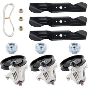 ATRACYPART Lawn Mower Deck Rebuild Kit for 60" Deck Compatible with Cub Cadet Ultima ZT2, ZTS2, ZT3 Blade, Spindle, Belt & Idler Kit Replaces 742-05620, 918-04822B, 618-04822A