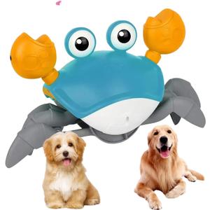 Crawling Crab Dog Toys with Obstacle Avoidance Sensor & Music Sounds, Lights for Dogs, Dancing Crab Toys Gifts for Puppy Small Medium (Green)