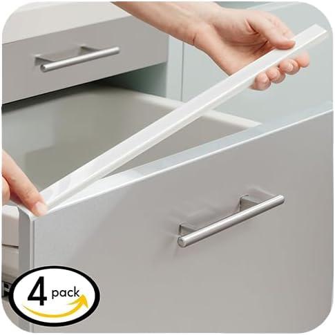 Cabinet Protectors for Kitchen Cabinets, White Cabinet Door Protector Trash Drawer Protector Edge Guard, Plastic Slip on Protectors for Cabinets 3/4" Thick, 18" Length