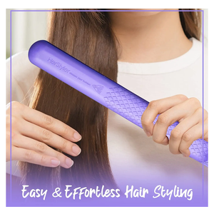 Herstyler Colorful Seasons Flat Iron - Travel Friendly Dual Voltage Flat Iron 1.25 Inch - Ceramic Hair Straightener - Negative Ion Technology - Purple