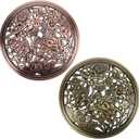 GORGECRAFT 2PCS 2 Colors Candle Toppers Scented Candles Cover Peony Flower Jar Lid-Help Shade Sleeves Bronze Red Copper Color Alloy Candle Toppers Gifts for Women Help Jar Candles Melt Evenly Space