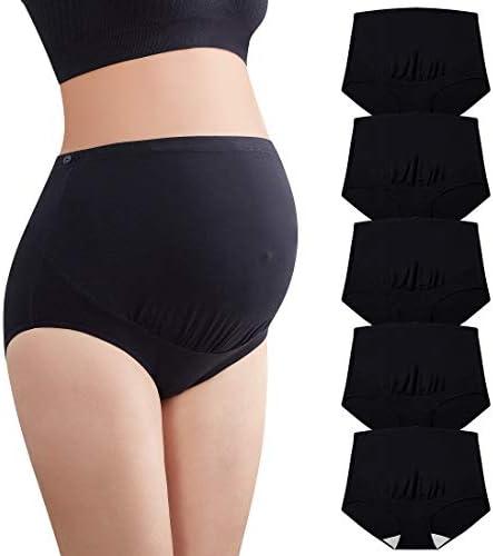 Mama Cotton Women's Over The Bump Maternity Panties High Waist Full Coverage Pregnancy Underwear Multi-Pack (XXL)