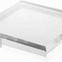CiaoHER 1in Thickness Beveled Acrylic Square Display Block Clear Polished Pedestal Stand Riser (6x6, 1pack)