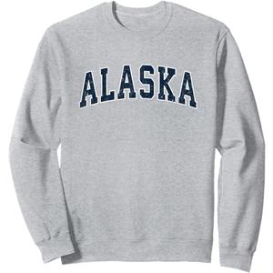 Alaska AK Vintage Sports Design Navy Design Sweatshirt 2XL