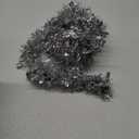 Tinsel Garland, Silver Holiday Metalic Decorations for Birthday, Wedding, Festivities, Halloween, Christmas, Xmas Sparkly Garlands for All-Season Indoor Outdoor Home Party Decor