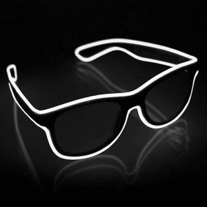 YouRfocus Wireless LED Light Up Glasses Glow in the Dark Neon Rave Glasses for Rave Party, EDM, HalloweenChristmas (White)