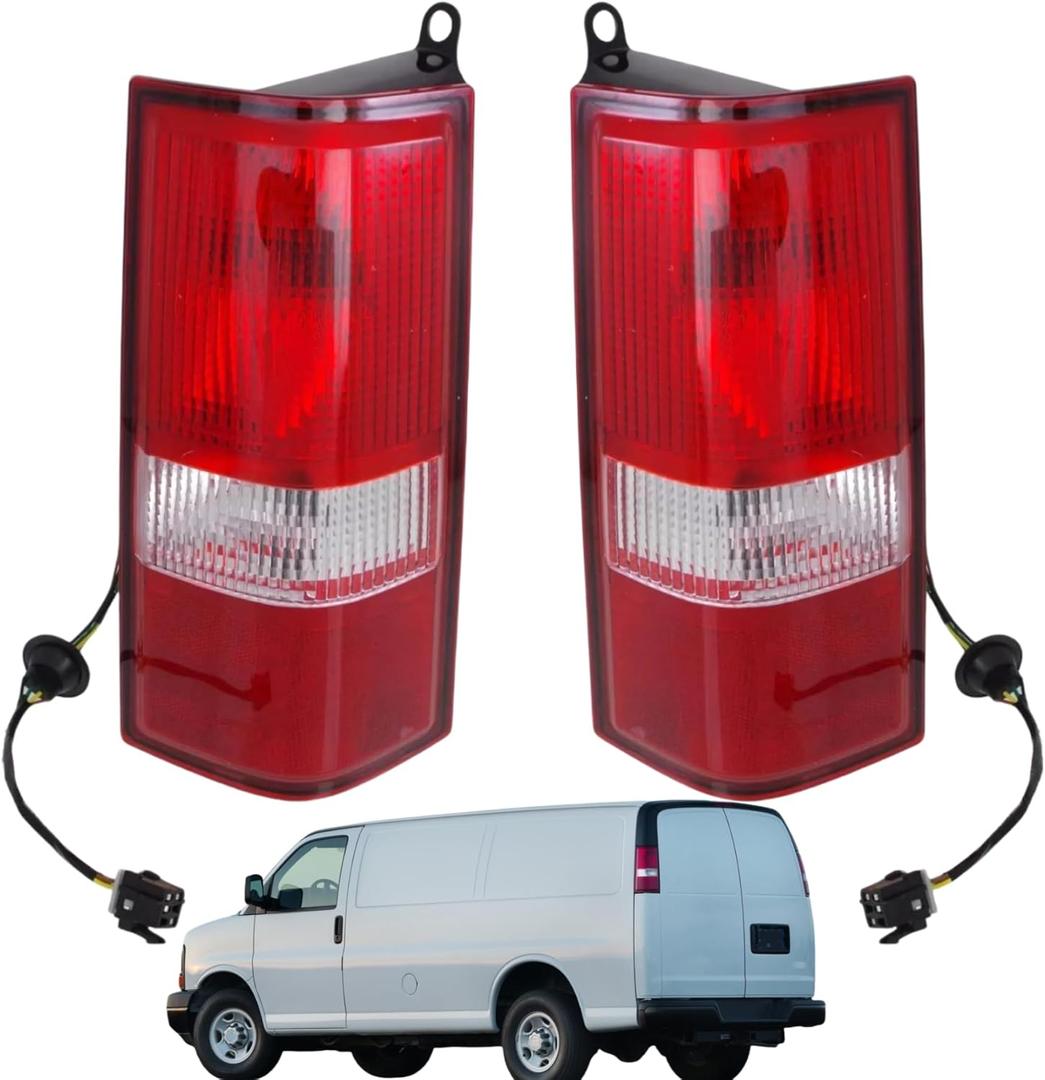 munirater 1 Pair of Tail Lights Left and Right Side Replacement for 2003-2023 Express/Savana Rear Brake Lamps 84216114, 23338319 84639024, 23338320