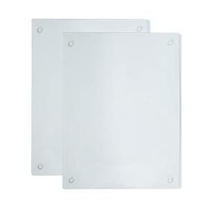 Murrey Home Glass Cutting Board Set for Kitchen Counter, Tempered Glass Chopping Boards Dishwasher Safe, Small Clear Countertop Tray, 16"x12"x2PC