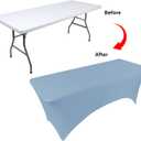 BDDC Table Covers for 6 Foot Tables, Sky Blue Washable and Wrinkle Resistant Stretch Tablecloths Rectangle 6ft for Events, Wedding, Banquets, Parties, 72" x 30"
