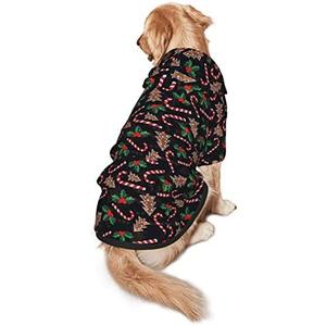Christmas Tree Black Hoodie,Christmas Cosplay Dog Clothes with Pocket and Hat Winter Clothes Sweaters, Medium