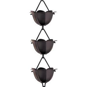 Monarch Rain Chains Aluminum Lotus Black Rain Chains for Gutters 8.5 ft Black Decorative Rainchain Outdoor Durable Heavy Duty Gutter Chain Downspout, Modern Rainchains for Outside