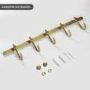 WINCASE Antique Brass Towel Hook, Brushed Brass Wall Hook Rail, 5 Hooks Antique Coat Hook Rail Hanger Bathroom Robe Hooks Rack Wall Mounted