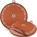 Honeydak 2 Pcs 10 Inch Tortilla Warmer Pouch, Mexican De Barro Talavera Pottery Pattern Microwavable Insulated Cloth Pouch for Tortillas, Tacos, Naan, and Pizza Rolls