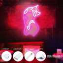 Lady Neon Signs Neon Signs for Wall Decor Pink White LED Light Sign for Preppy Room Decor Light Up Sign for Birthday Party Decoration USB Powered