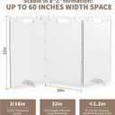 Clear Acrylic Dog Pet Gate - 99% Transparency Gentle Bond Seamlessly with Home - 32in Tall Foldable Freestanding No-Drill Tool-Free Assembly - for Small to Large Dogs Cats Indoor Stairs Doorways