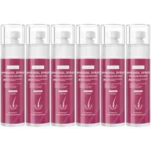 5% Minoxidil for Women Hair Regrowth Spray, hers hair regrowth treatment Infused with Biotin, Extra Strength Treatment to Combat Hair Loss and Thinning, 6 Bottles（100 Ml)