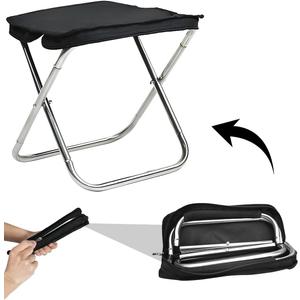 11 inch Portable Folding StoolCamping Stool Anti-Slip Mini Camping Stool Outdoor Handbag Folding Stool 220lb Weight Capacity 4 Legs Fishing Stool for Outdoor, Travel, Hiking, BBQ, Fishing, Beach.