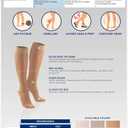 Truform Sheer Compression Stockings, 15-20 mmHg, Women's Knee High Length, Open Toe, 20 Denier, Nude, Large (L)