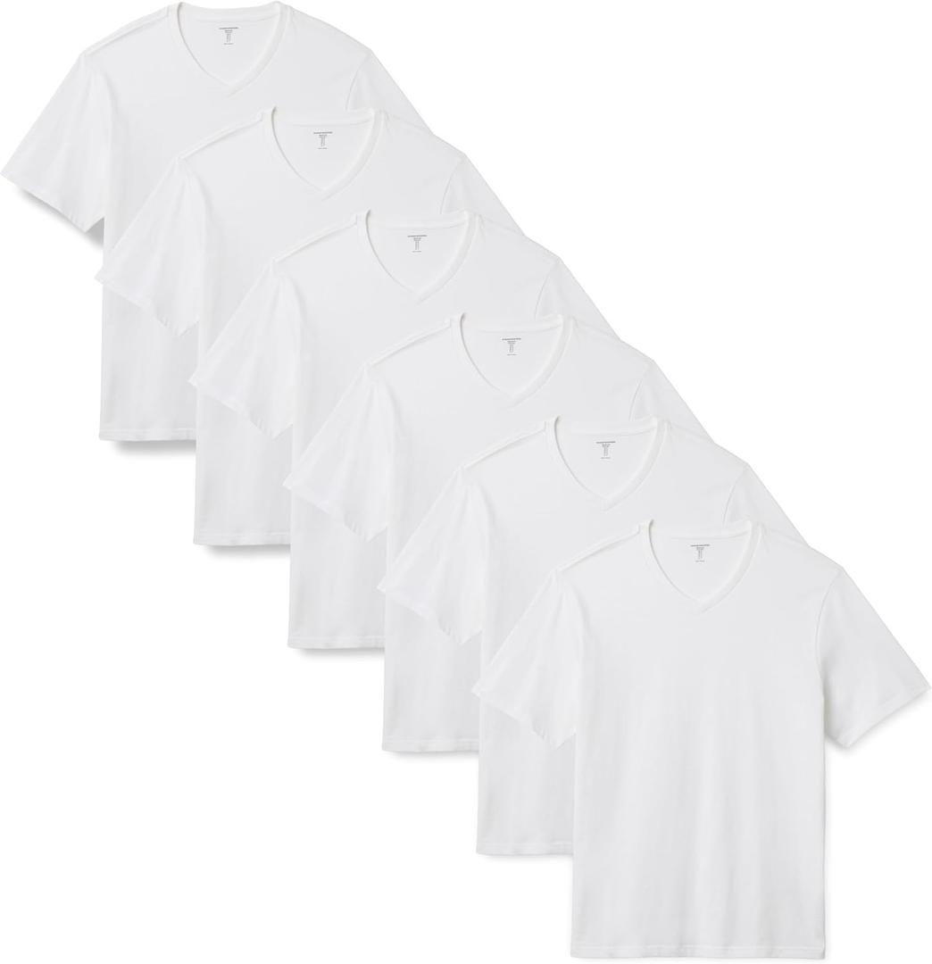 Amazon Essentials Men's Regular-Fit Short-Sleeve Crewneck T-Shirt, Pack of 6 (X-Large)