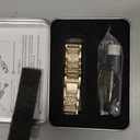 Bling Bands Compatible with Fitbit Charge 6/Charge 5, Dressy Metal Bracelet Luxurious Rhinestone Replacement Wristband for Women, Silver Black Gold