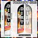 SmoothNovelty 15 ft Dirty Soda Feather Flag Pole Kit Windless Feather Banner Flag Kit Stainless Steel Pole Set for Stores, Events, Festivals