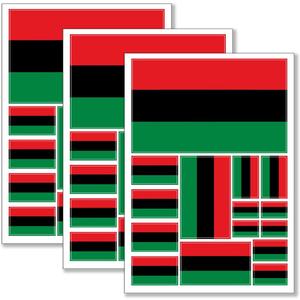 QQSD African Afro American Flag Sticker Decal in Multiple Sizes, 3 Pack, 11.7 x 8.3 Inches