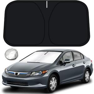 Bestview Windshield Sun Shade for 2012 2013 2014 2015 Honda Civic Accessories, Front Window Sunshade Sun Visor Protector Block UV Rays Heat, Foldable 3 Layers 210T Material