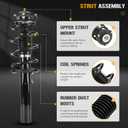 172311 Front Complete Strut Spring Assembly Shock Absorbers Fit for Volkswagen Jetta 2005-2017/ Golf 2010-2014/ Beetle 12-17/ Eos 07-11/ Passat 06-17/ CC 09-17, for Audi A3 2006-2013, 2PCS