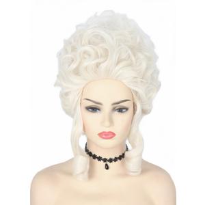 Topcosplay Blonde Short Big Hair Wig Halloween Costume Cosplay Wigs for Women Baroque Beehive Wig
