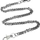 PINKPIN Biker Wallet Chain, Heavy Duty Pocket Chain with Round Clasp, Men Chains for Jeans, Pants Clothing Accessories (Silver)