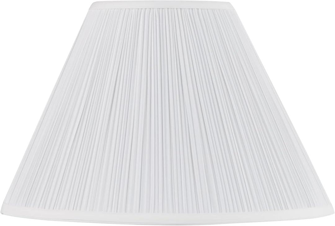 Aspen Creative 33134, Mushroom Pleated Traditional Spider Lamp Shade, White, 7" Top x 17" Bottom x 11-1/2" Slant, 7x17x11.5"
