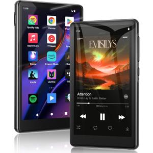 RUIZU 163GB Android MP3 Player with Bluetooth and WiFi, 4.5" IPS Touchscreen Music Player with Spotify, Pandora, Amazon Music, Parental Control MP4 MP3 Player for Kids with Libby, Audible, Up to 1TB (Black)
