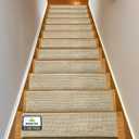 Muddy Mat Pack of 12 - Soft Chenille Stair Treads Non-Slip Reusable, Super Absorbent Stair Treads for Wooden Steps, Tile & Marble Floor, Easy to Install & Machine Washable - Beige 30'' x 7''
