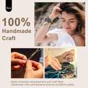 JR.DM Boho Beaded Handmade Braided Bracelet Band Women 20mm Compatible with Samsung Galaxy Watch 7/6/5/4/Active 2/4 Classic/6 Classic/5 Pro/FE 40mm 42mm 43mm 44mm 45mm 46mm 47mm
